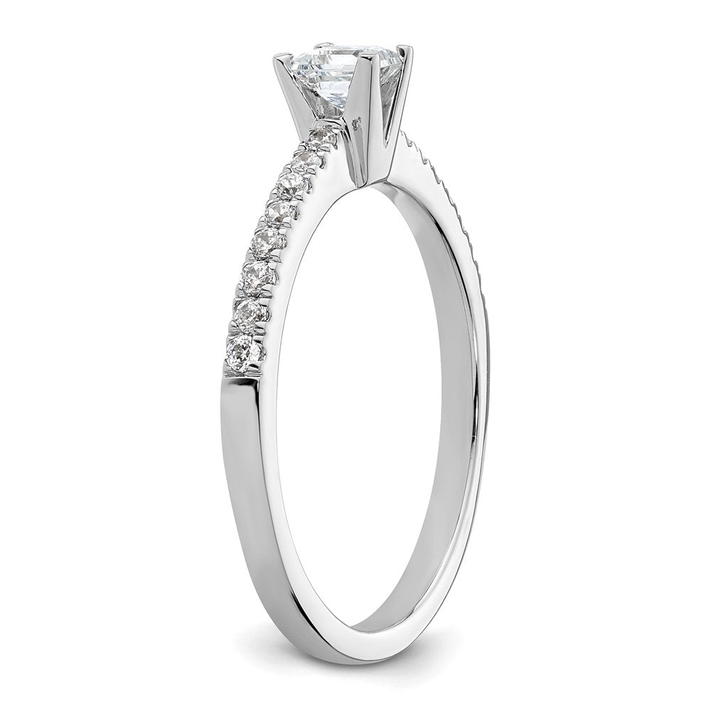 14K Weißgold Verlobungsring mit simuliertem Diamanten
