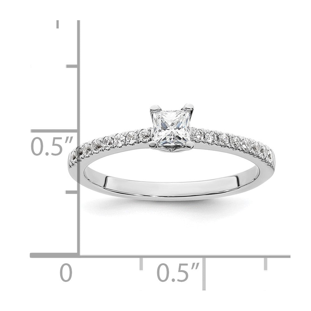 14K Weißgold Verlobungsring mit simuliertem Diamanten