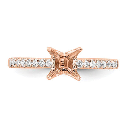 14K Roségold True Origin 1/6 Karat Im Labor Gezüchtet Diamant Vs D E F Halbfassung Princess Verlobungsring