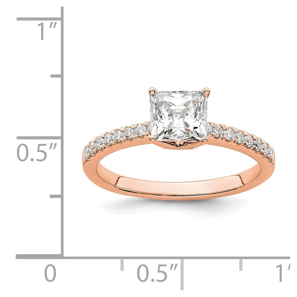 14K Roségold True Origin 1/6 Karat Im Labor Gezüchtet Diamant Vs D E F Halbfassung Princess Verlobungsring