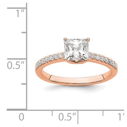 14K Roségold True Origin 1/6 Karat Im Labor Gezüchtet Diamant Vs D E F Halbfassung Princess Verlobungsring