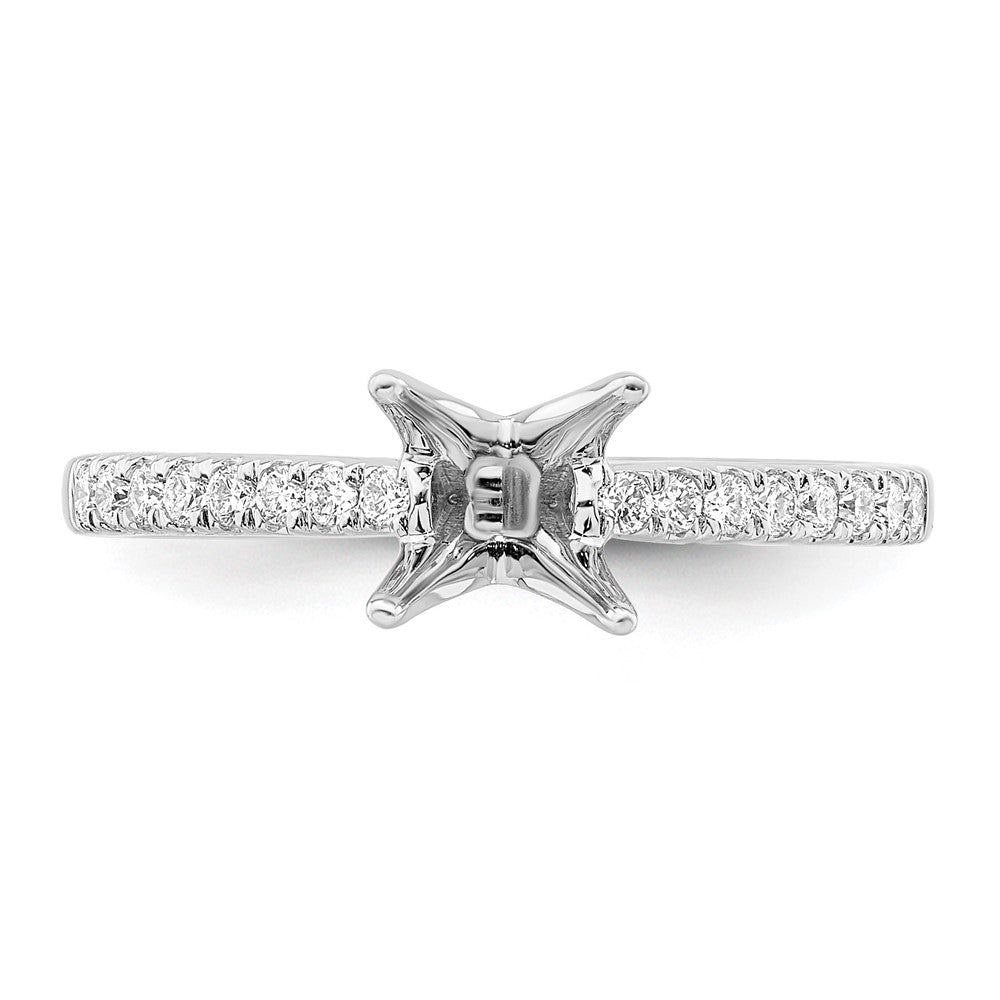 14K Weißgold Verlobungsring mit 0,75 ct. Princess-Diamant (im Labor gezüchtet) in der Mitte und 0,17 ct. Diamanten, VS/SI+ G+