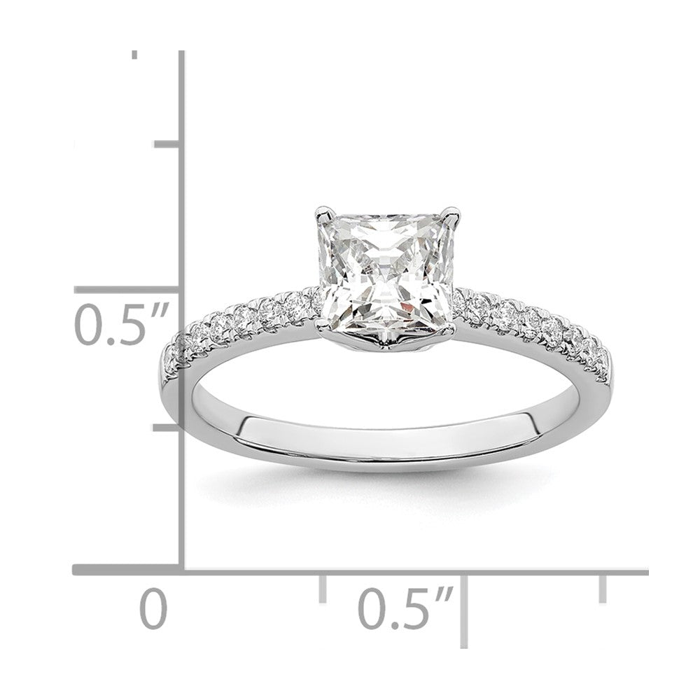 14K Weißgold Verlobungsring mit simuliertem Diamanten