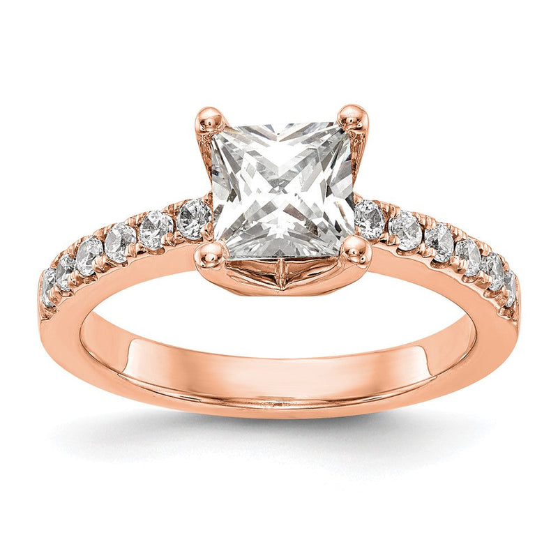 True Origin 14K Roségold 1/5 Karat Im Labor Gezüchtet Diamant Vs+ F+ Halbfassung Princess Verlobungsring