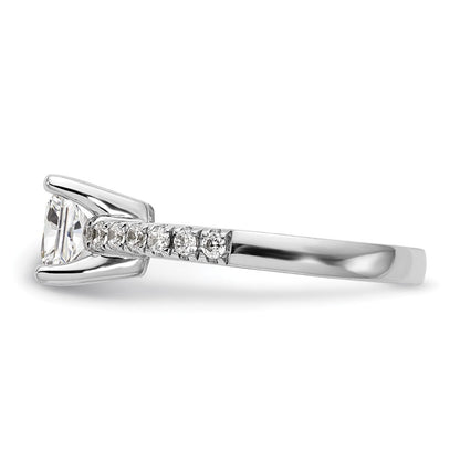 14K Weißgold Verlobungsring mit simuliertem Diamanten