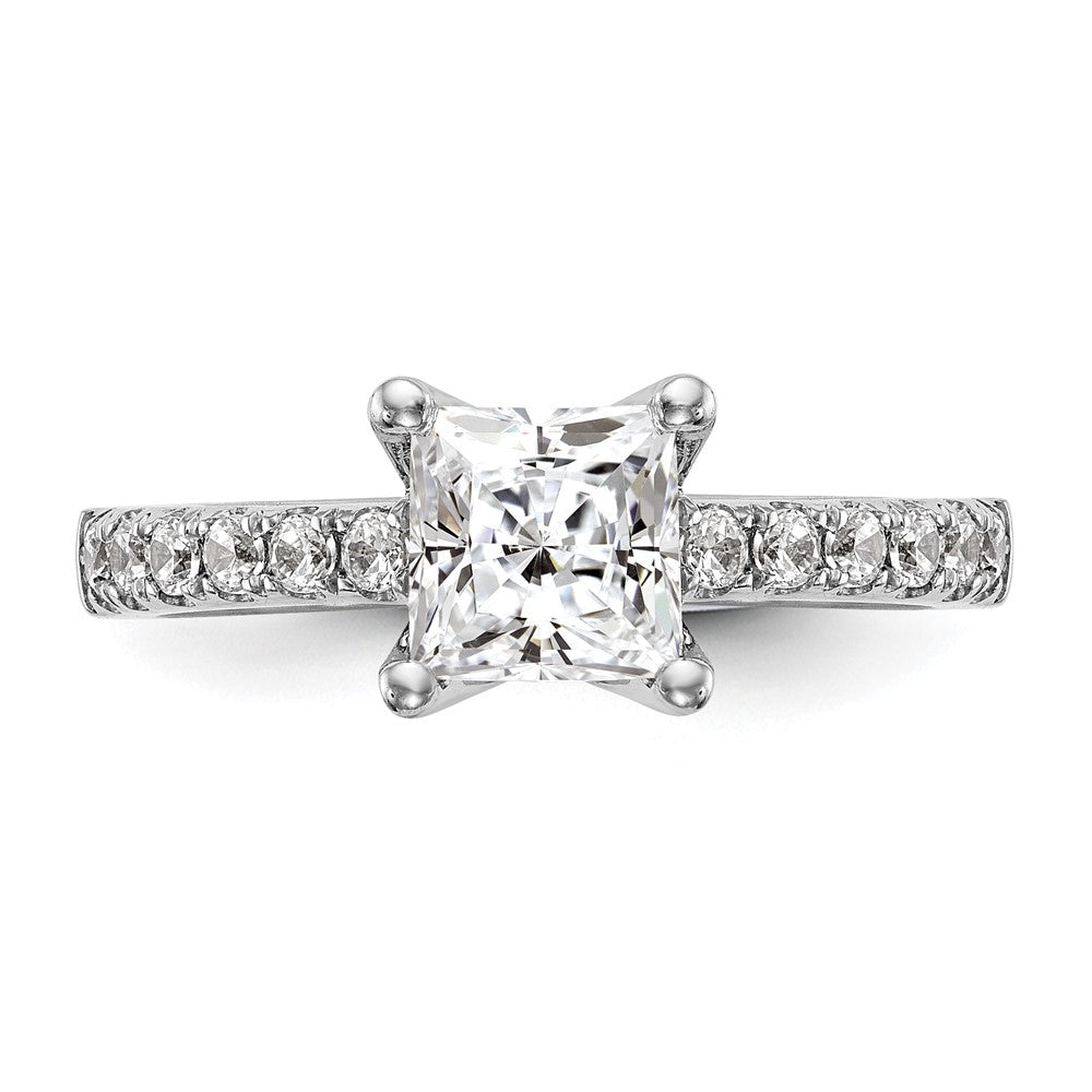 14K Weißgold Verlobungsring mit simuliertem Diamanten