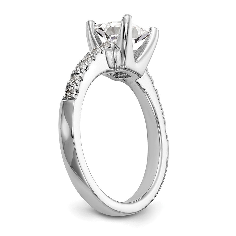 14K Weißgold Verlobungsring mit simuliertem Diamanten