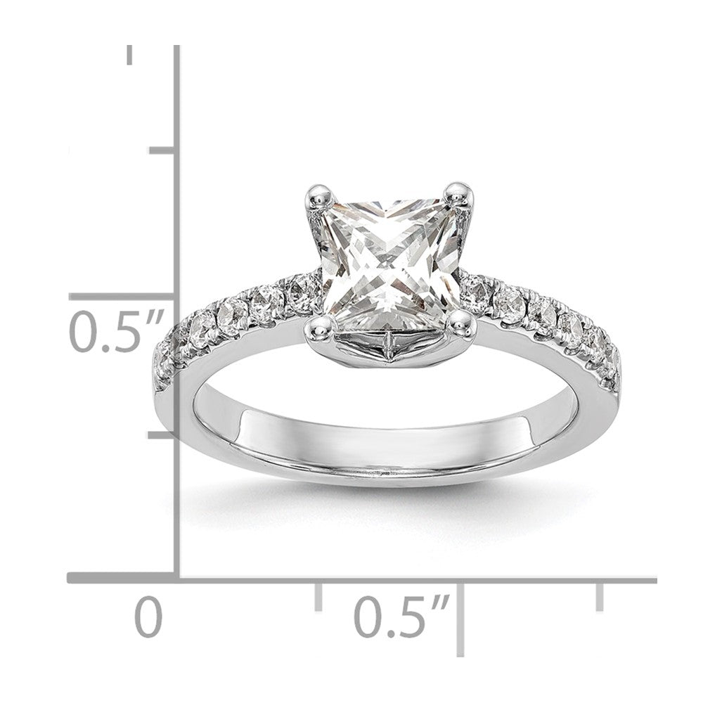 14K Weißgold Verlobungsring mit simuliertem Diamanten