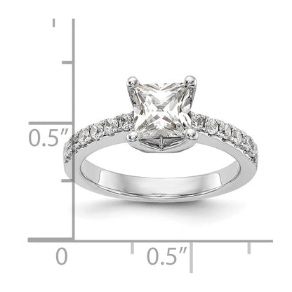 14K Weißgold Verlobungsring mit simuliertem Diamanten