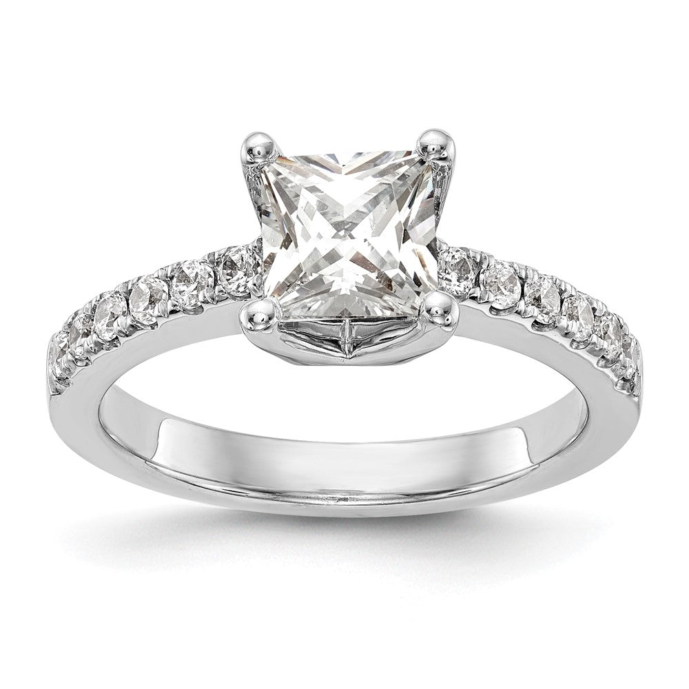 14K Weißgold Verlobungsring mit simuliertem Diamanten