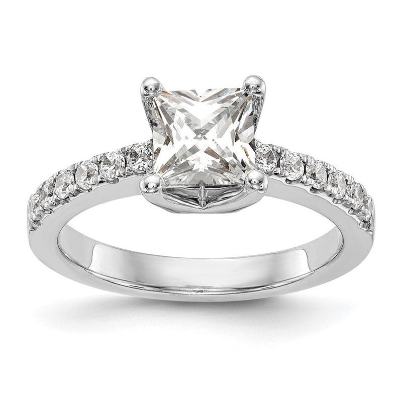 14K Weißgold Verlobungsring mit simuliertem Diamanten