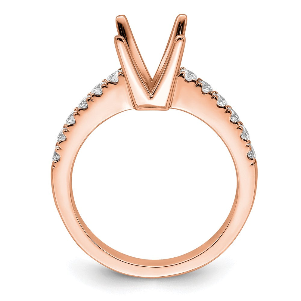 True Origin 14K Roségold 3/8 Karat Im Labor Gezüchtet Diamant Vs+ F+ Halbfassung Princess Verlobungsring