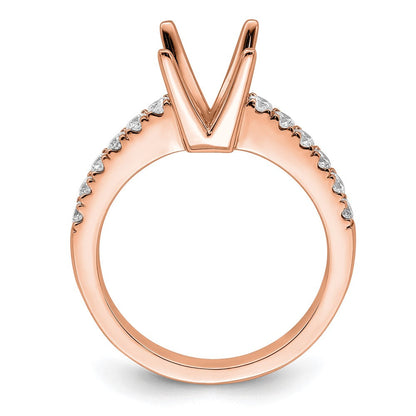 True Origin 14K Roségold 3/8 Karat Im Labor Gezüchtet Diamant Vs+ F+ Halbfassung Princess Verlobungsring