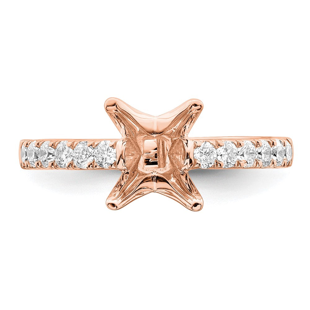 True Origin 14K Roségold 3/8 Karat Im Labor Gezüchtet Diamant Vs+ F+ Halbfassung Princess Verlobungsring