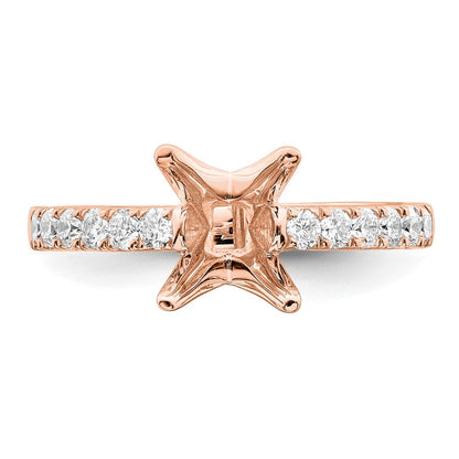 True Origin 14K Roségold 3/8 Karat Im Labor Gezüchtet Diamant Vs+ F+ Halbfassung Princess Verlobungsring
