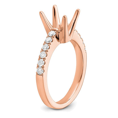 True Origin 14K Roségold 3/8 Karat Im Labor Gezüchtet Diamant Vs+ F+ Halbfassung Princess Verlobungsring