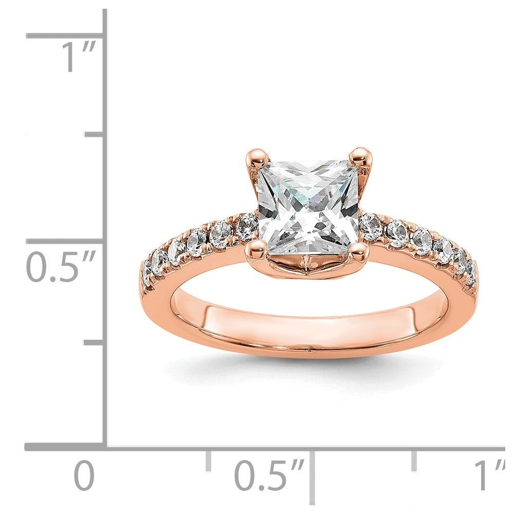 True Origin 14K Roségold 3/8 Karat Im Labor Gezüchtet Diamant Vs+ F+ Halbfassung Princess Verlobungsring