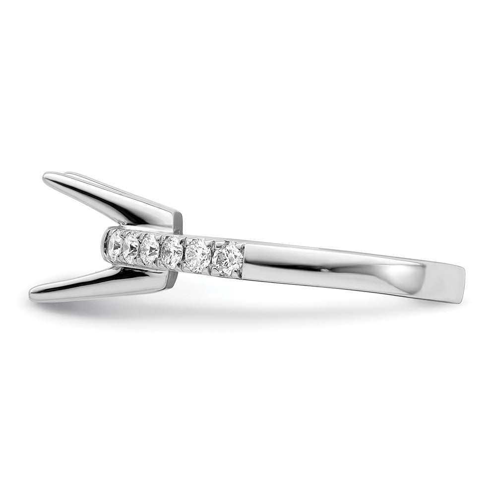 14K Weißgold Verlobungsring mit simulierten Diamanten