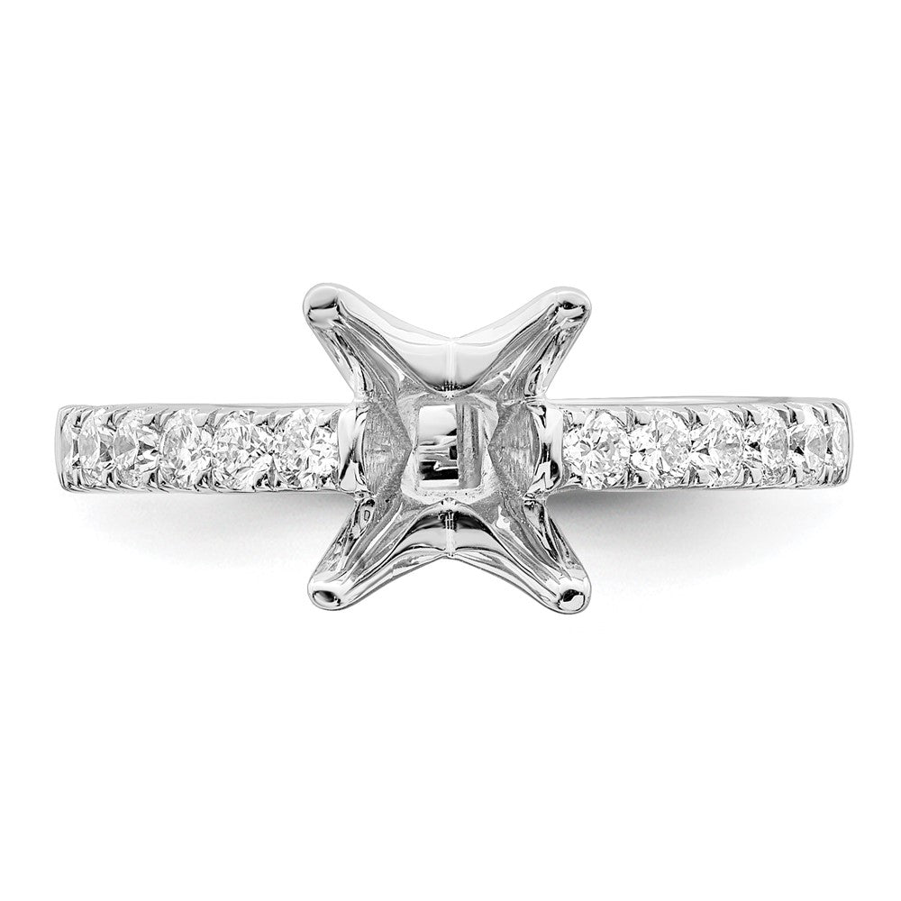 14K Weißgold Verlobungsring mit simulierten Diamanten