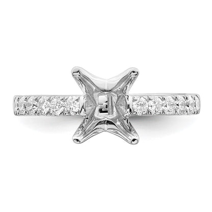 14K Weißgold Verlobungsring mit simulierten Diamanten