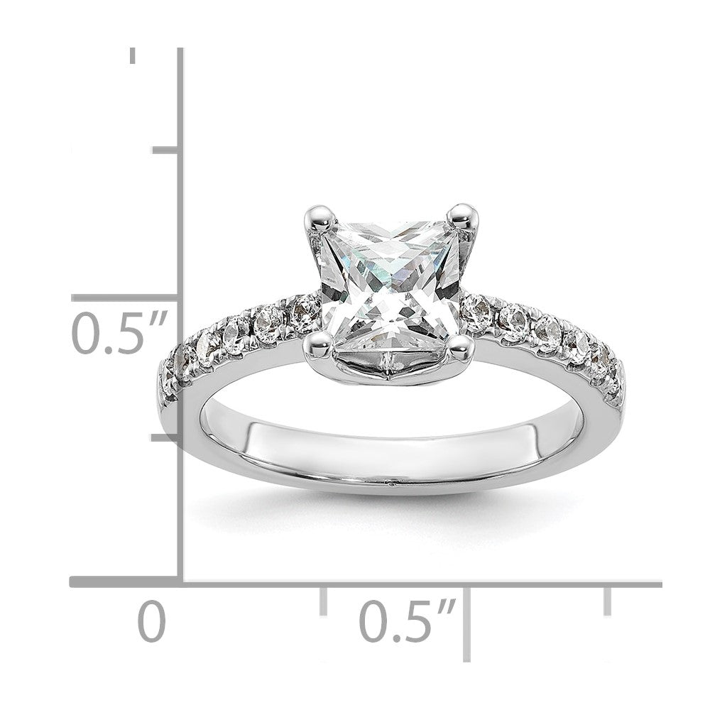 14K Weißgold Verlobungsring mit simulierten Diamanten
