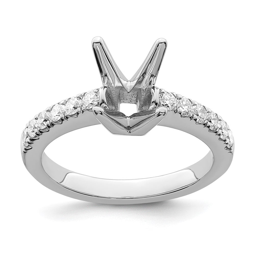 14K Weißgold Verlobungsring mit simulierten Diamanten