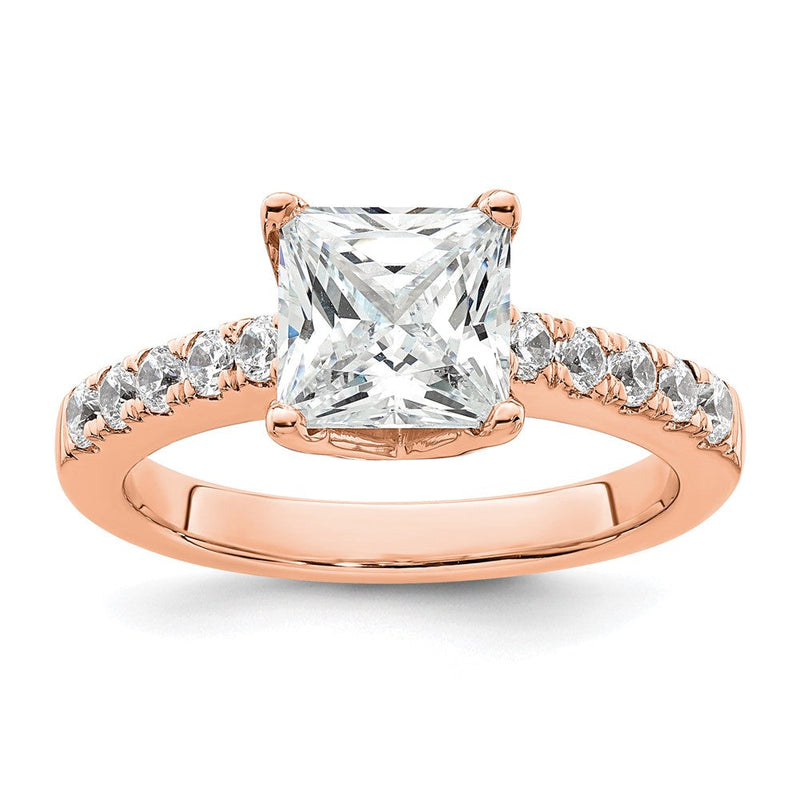 True Origin 14K Roségold 3/8 Karat Im Labor Gezüchtet Diamant Vs+ F+ Halbfassung Princess Verlobungsring