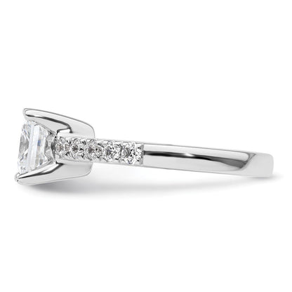 14K Weißgold Verlobungsring mit simuliertem Diamanten