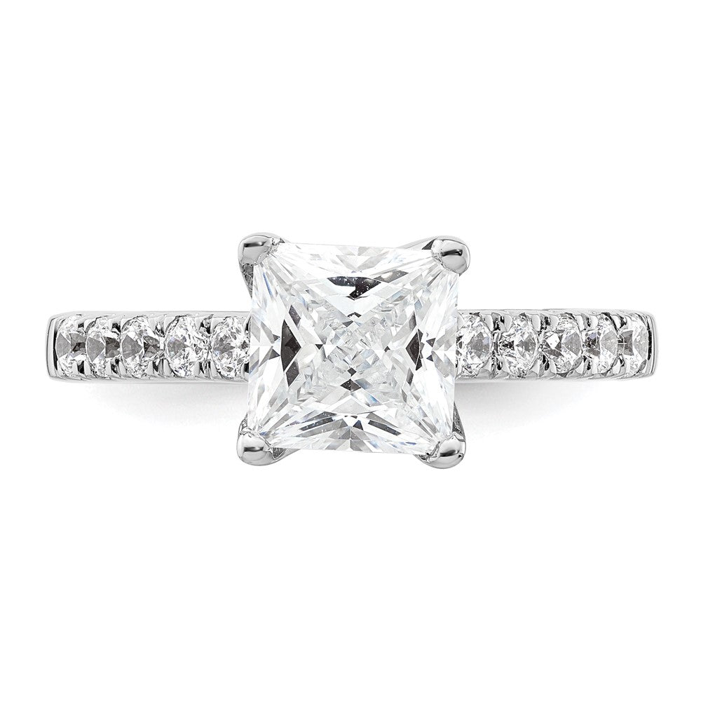 14K Weißgold Verlobungsring mit simuliertem Diamanten
