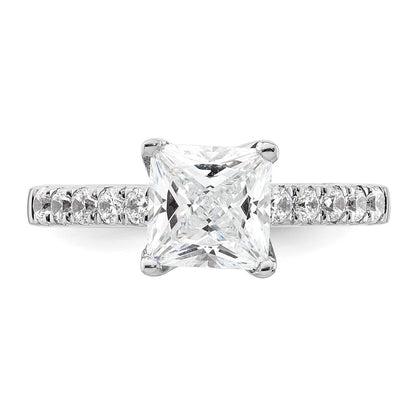 14K Weißgold Verlobungsring mit simuliertem Diamanten