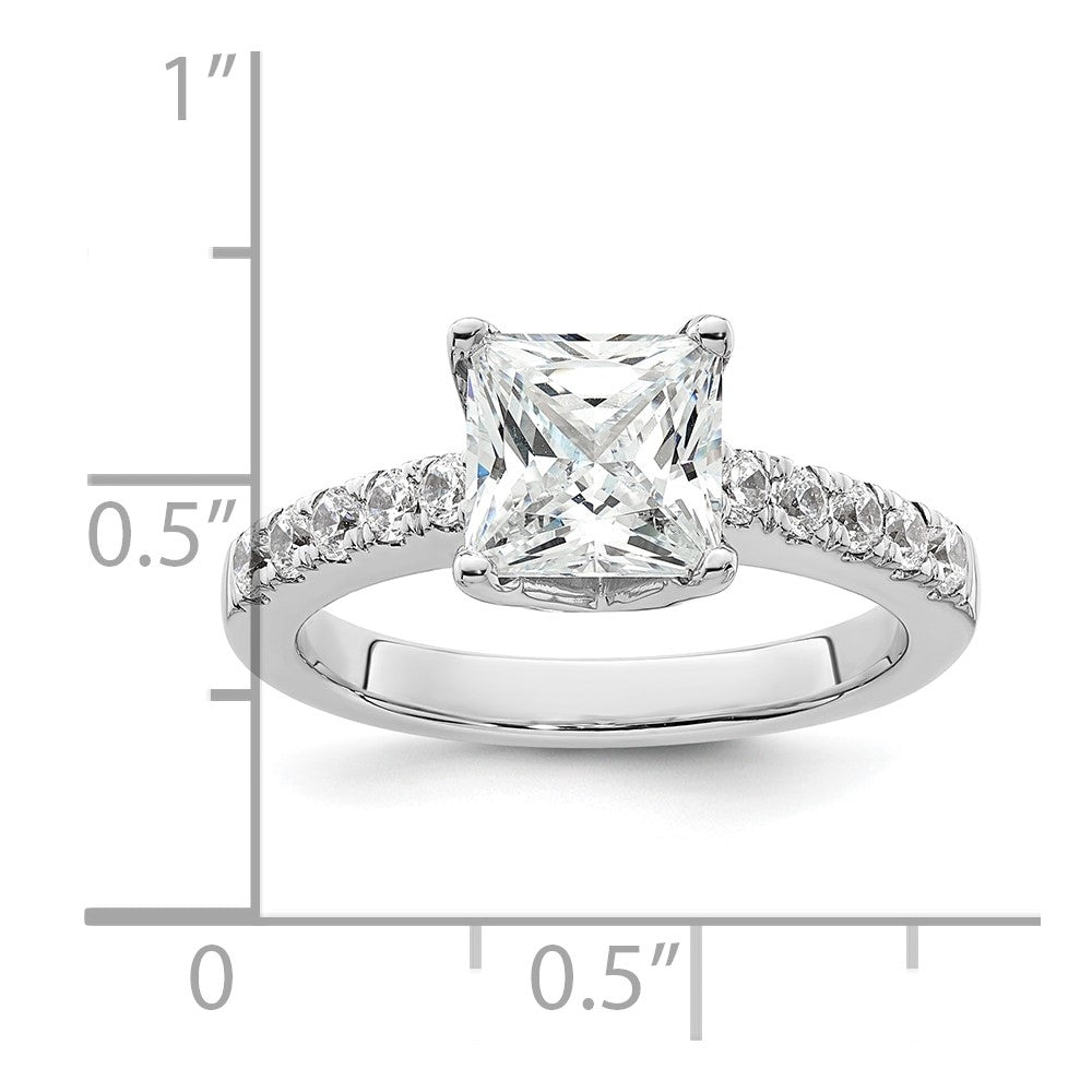 14K Weißgold Verlobungsring mit simuliertem Diamanten