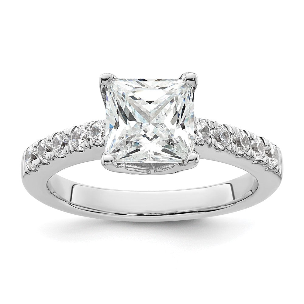 14K Weißgold Verlobungsring mit simuliertem Diamanten