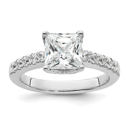 14K Weißgold Verlobungsring mit simuliertem Diamanten