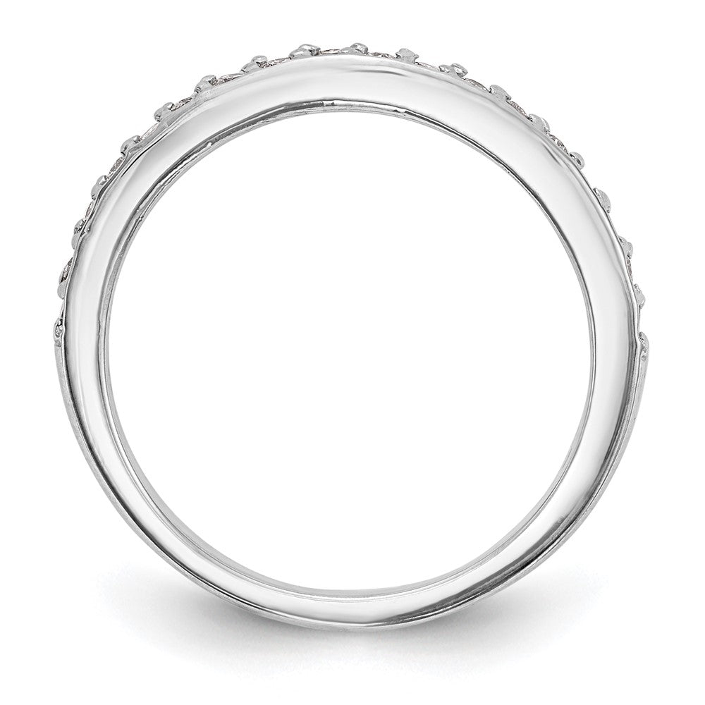 14K Weißgold Ehering mit natürlichen Diamanten 0,27 ct Gesamtgewicht