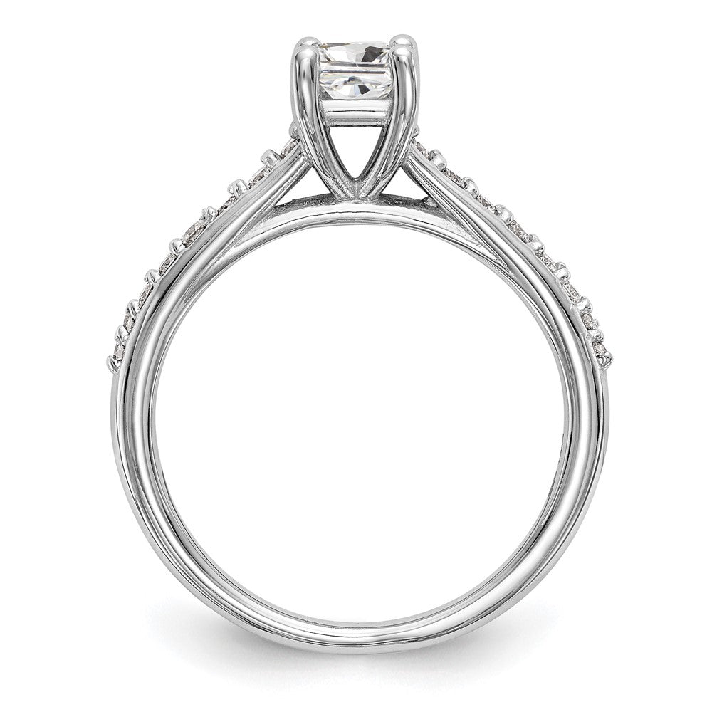 14K Weißgold Verlobungsring mit simulierten Diamanten