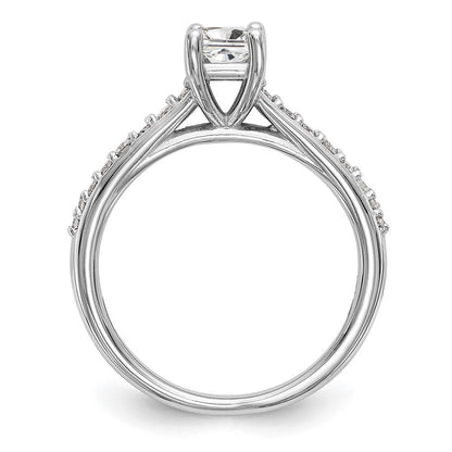 14K Weißgold Verlobungsring mit simulierten Diamanten