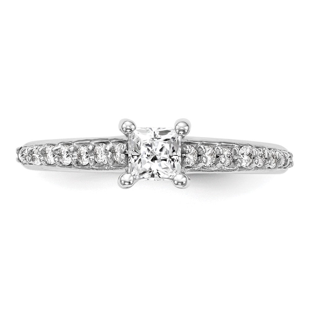14K Weißgold Verlobungsring mit simulierten Diamanten
