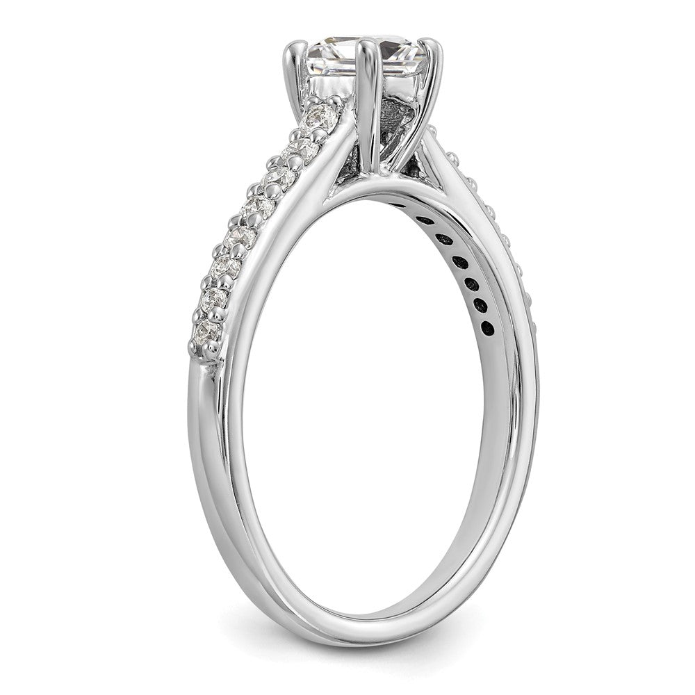 14K Weißgold Verlobungsring mit simulierten Diamanten