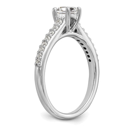 14K Weißgold Verlobungsring mit simulierten Diamanten