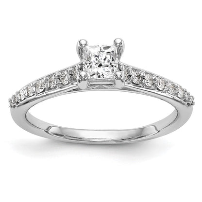 14K Weißgold Verlobungsring mit simulierten Diamanten