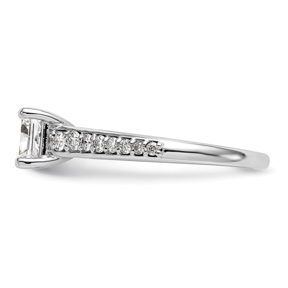 14K Weißgold Verlobungsring mit simuliertem Diamanten