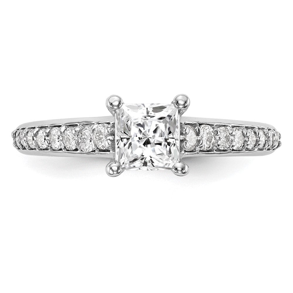 14K Weißgold Verlobungsring mit simuliertem Diamanten