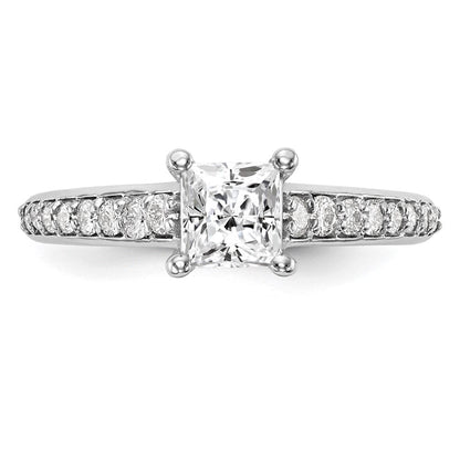 14K Weißgold Verlobungsring mit simuliertem Diamanten