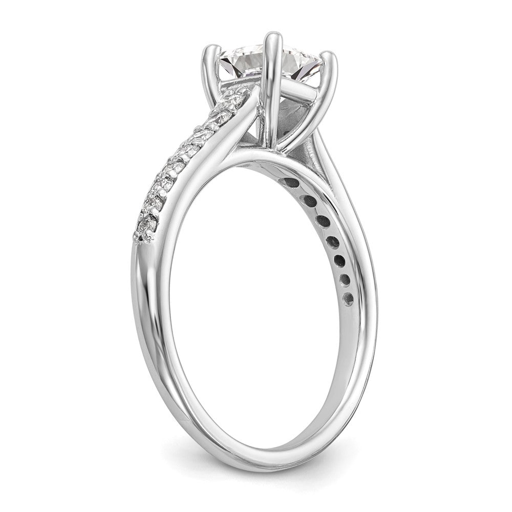 14K Weißgold Verlobungsring mit simuliertem Diamanten