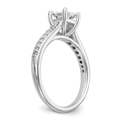 14K Weißgold Verlobungsring mit simuliertem Diamanten
