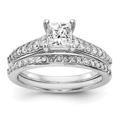 14K Weißgold Verlobungsring mit simuliertem Diamanten