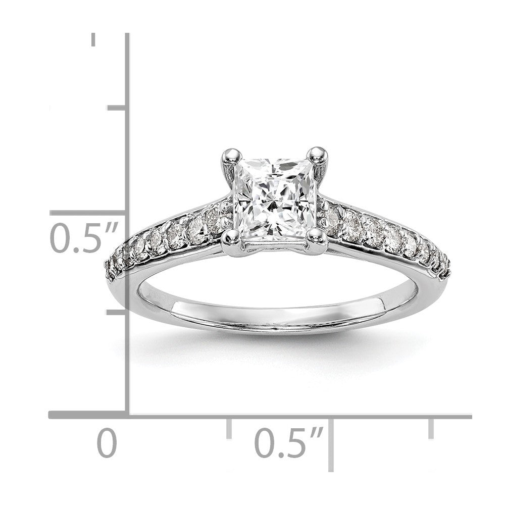 14K Weißgold Verlobungsring mit simuliertem Diamanten