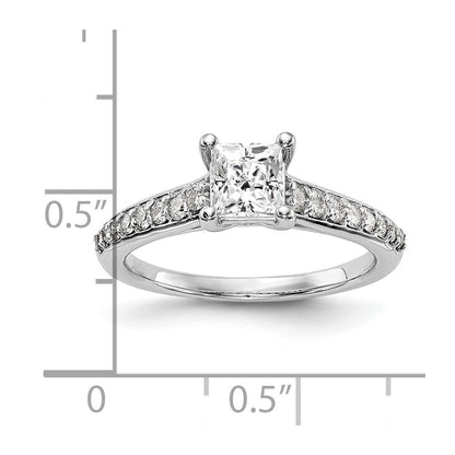 14K Weißgold Verlobungsring mit simuliertem Diamanten