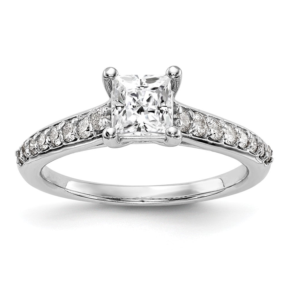 14K Weißgold Verlobungsring mit simuliertem Diamanten