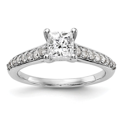14K Weißgold Verlobungsring mit simuliertem Diamanten